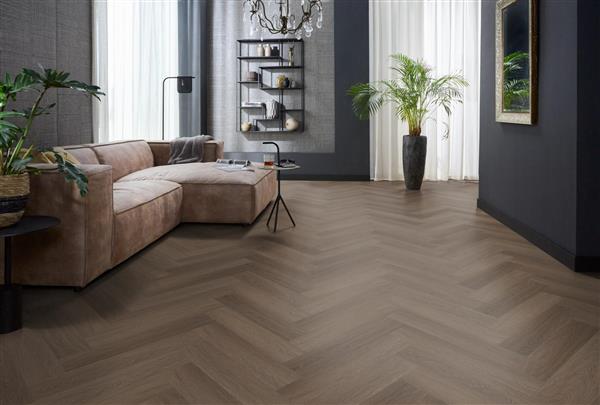 Grote foto yup fulham herringbone dryback brown doe het zelf en verbouw tegels