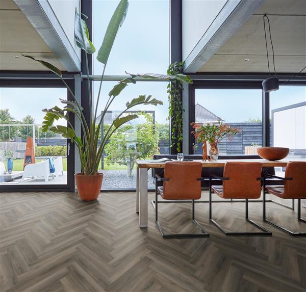 Grote foto yup herringbone dryback dark grey doe het zelf en verbouw tegels