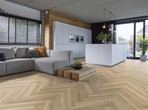 Grote foto yup herringbone dryback beige doe het zelf en verbouw tegels