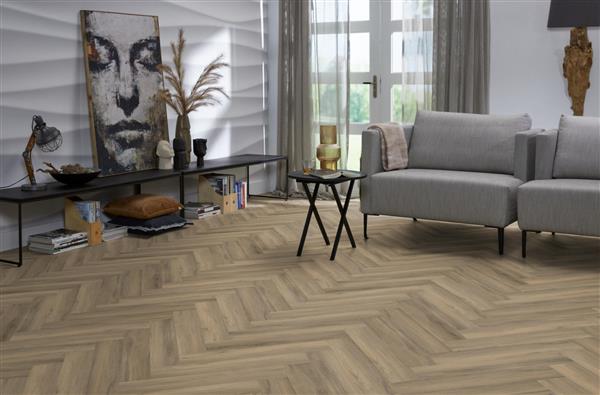 Grote foto yup herringbone dryback light brown doe het zelf en verbouw tegels