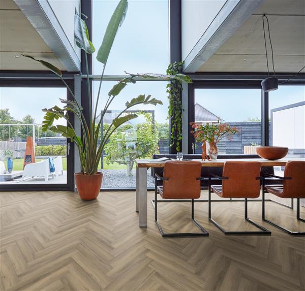 Grote foto yup herringbone dryback light brown doe het zelf en verbouw tegels