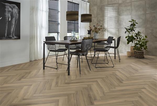 Grote foto yup herringbone dryback light brown doe het zelf en verbouw tegels
