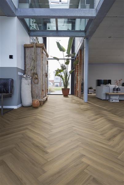 Grote foto yup herringbone dryback light brown doe het zelf en verbouw tegels