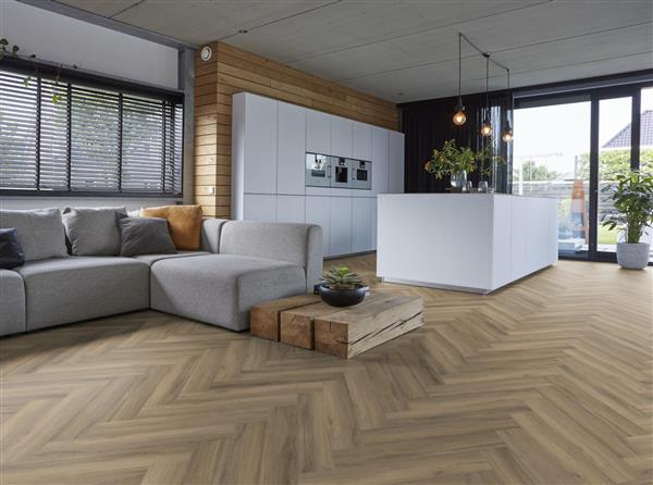Grote foto yup herringbone dryback light brown doe het zelf en verbouw tegels