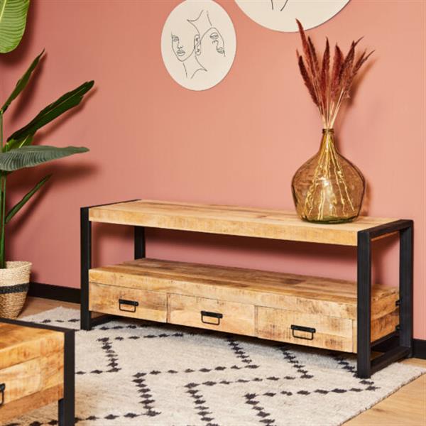 Grote foto tv meubel britt 3 lade 150x60x45 cm huis en inrichting eettafels