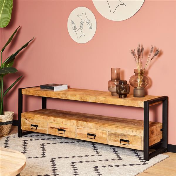 Grote foto tv meubel britt 4 lades 180x60x45 cm actie huis en inrichting eettafels
