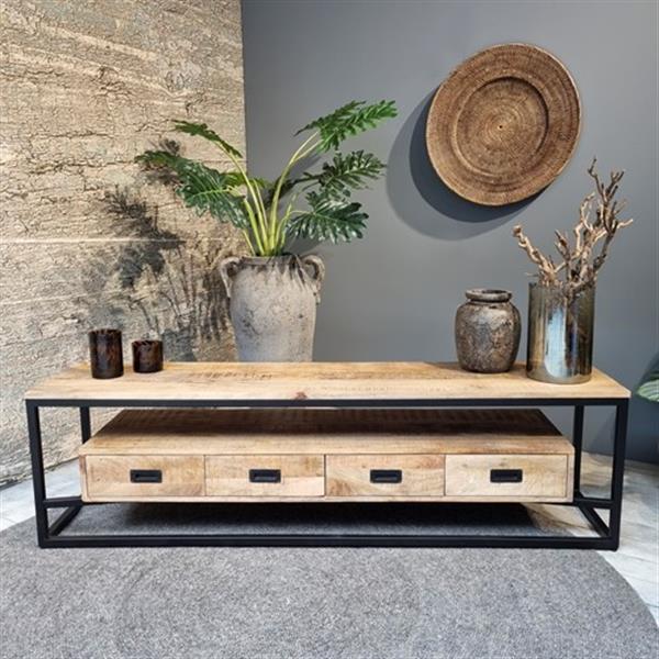 Grote foto tv meubel len 2 lades 110x40x50 cm actie huis en inrichting eettafels