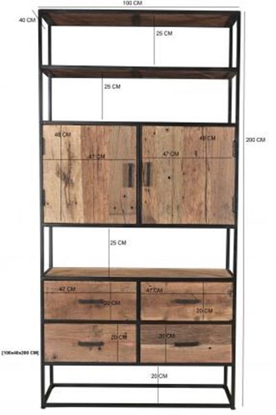 Grote foto opbergkast dakota 100x40x200 cm huis en inrichting eettafels