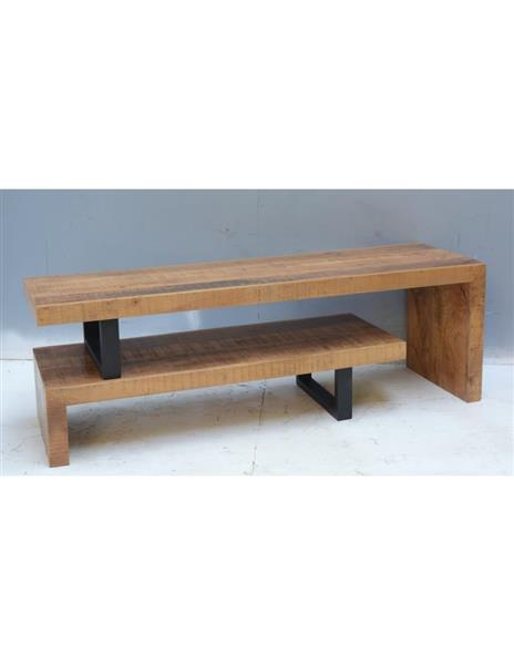 Grote foto tv meubel kelly 140 cm naturel mangohout verlengbaar verwacht vanaf week 22 huis en inrichting eettafels