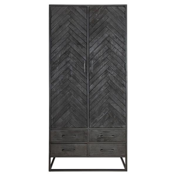 Grote foto kabinet new york zwart visgraat 90x200x45 cm huis en inrichting eettafels
