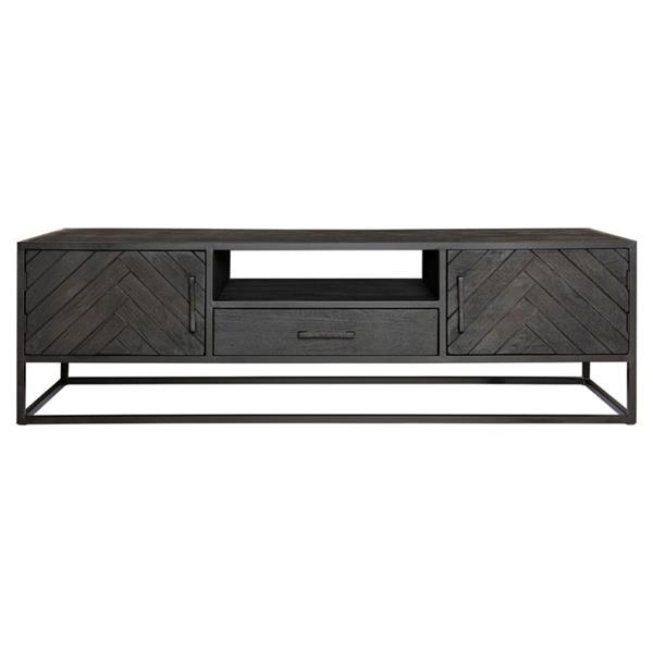 Grote foto tv meubel new york zwart visgraat 165x50x45 cm huis en inrichting eettafels