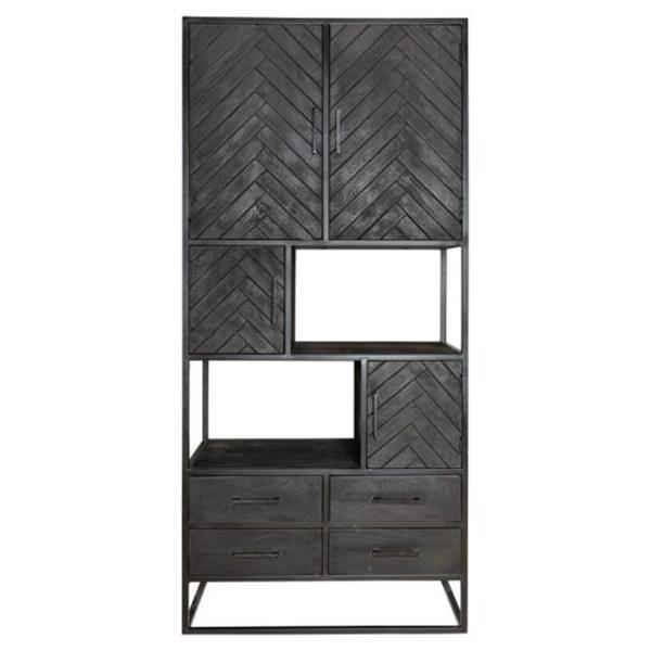 Grote foto vakkenkast marbella zwart visgraat 90x200x45 cm huis en inrichting eettafels