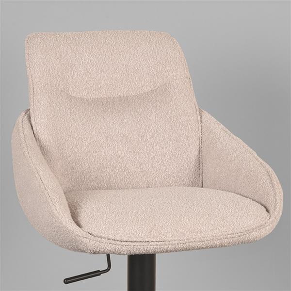Grote foto barkruk beauty 52x58 5x88 5 113 cm naturel touch boucl zwart metaal huis en inrichting eettafels