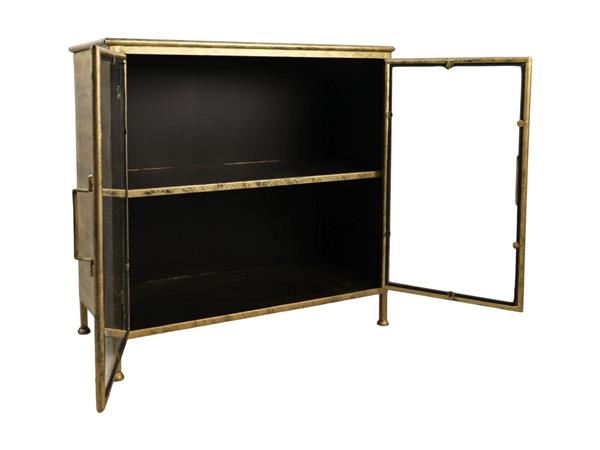 Grote foto vitrinekast fletcher laag goud metaal glas huis en inrichting eettafels