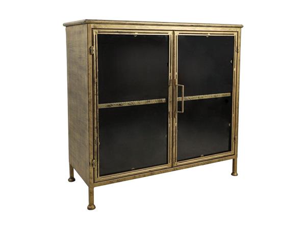Grote foto vitrinekast fletcher laag goud metaal glas huis en inrichting eettafels