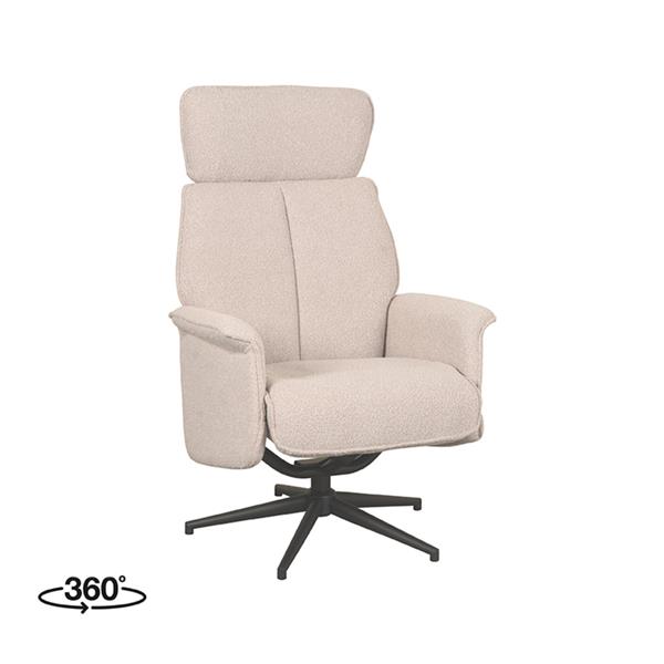 Grote foto relaxfauteuil verdal 77x79x109 cm naturel boucle zwart metaal huis en inrichting eettafels