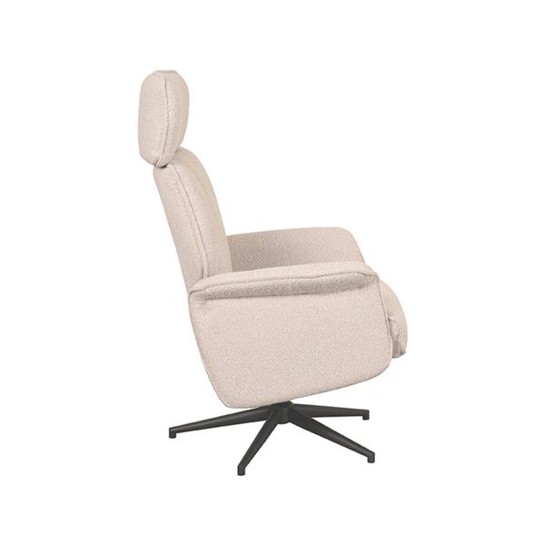 Grote foto relaxfauteuil verdal 77x79x109 cm naturel boucle zwart metaal huis en inrichting eettafels