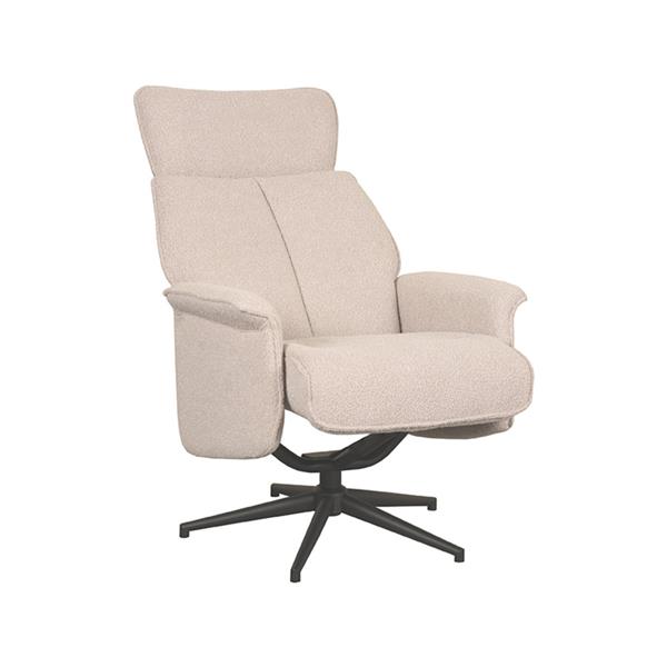 Grote foto relaxfauteuil verdal 77x79x109 cm naturel boucle zwart metaal huis en inrichting eettafels