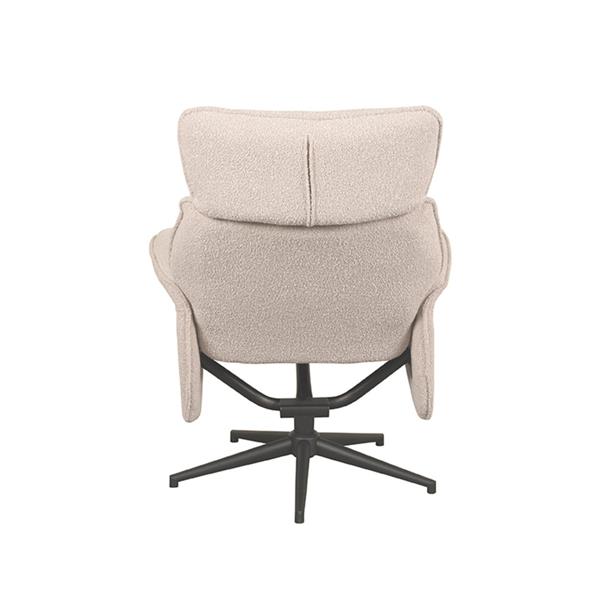 Grote foto relaxfauteuil verdal 77x79x109 cm naturel boucle zwart metaal huis en inrichting eettafels