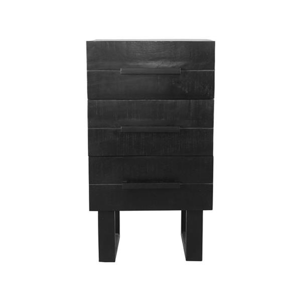 Grote foto ladekast santos 50x30x83 cm zwart mangohout zwart metaal huis en inrichting eettafels