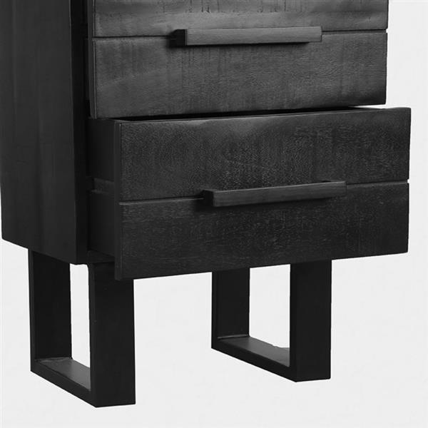 Grote foto ladekast santos 50x30x83 cm zwart mangohout zwart metaal huis en inrichting eettafels