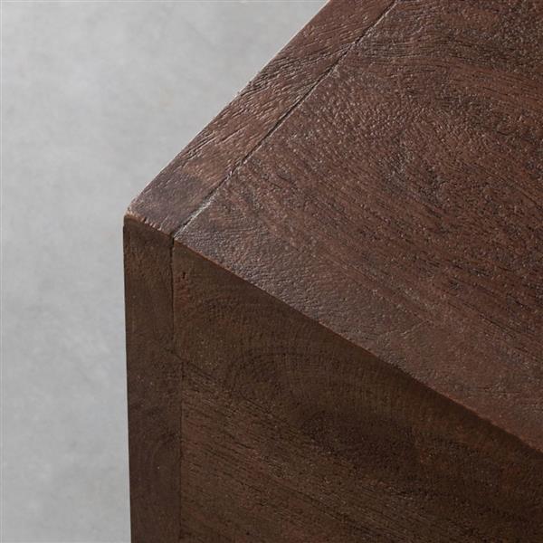 Grote foto salontafel cube 80x80x40 cm espresso mangohout zwart metaal huis en inrichting eettafels