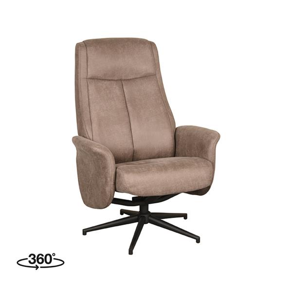 Grote foto relaxfauteuil bergen 77x76x105 cm taupe micro suede zwart metaal huis en inrichting eettafels