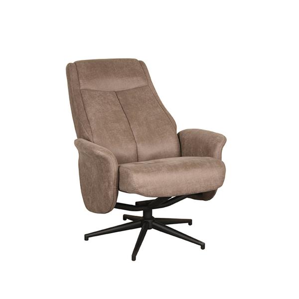 Grote foto relaxfauteuil bergen 77x76x105 cm taupe micro suede zwart metaal huis en inrichting eettafels