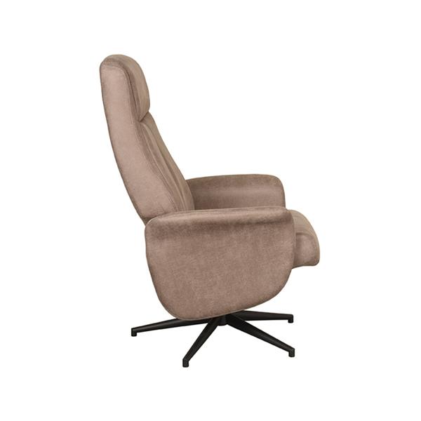 Grote foto relaxfauteuil bergen 77x76x105 cm taupe micro suede zwart metaal huis en inrichting eettafels
