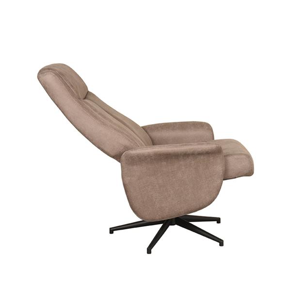 Grote foto relaxfauteuil bergen 77x76x105 cm taupe micro suede zwart metaal huis en inrichting eettafels