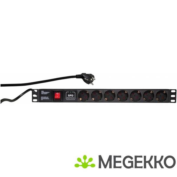 Grote foto logilink pdu7c01 7ac uitgang en 230v 2m zwart overspanningsbeveiliging computers en software overige