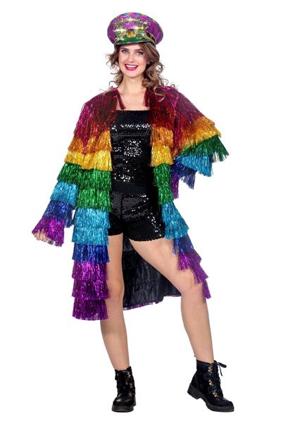 Grote foto regenboog jas dames tinsel lang verzamelen overige verzamelingen