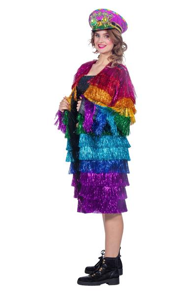 Grote foto regenboog jas dames tinsel lang verzamelen overige verzamelingen
