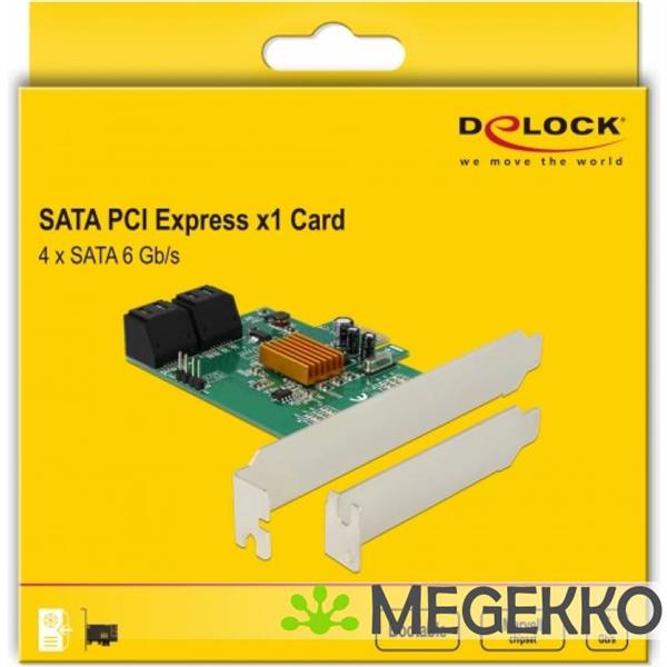 Grote foto delock 90382 4 poorts sata pci express x1 kaart computers en software overige computers en software