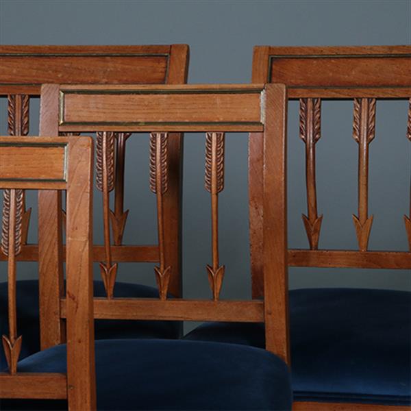Grote foto 10 stoelen ca 1800 op sabelpoten en pijlen in de rug incl stof naar wens no.252015 antiek en kunst stoelen en banken