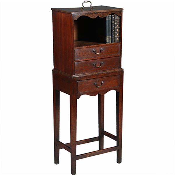 Grote foto engels tafelkastje met drie laden in eiken draagbare bovenkant ca 1775 no.252030 antiek en kunst stoelen en banken