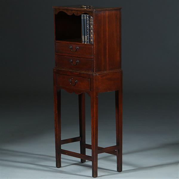 Grote foto engels tafelkastje met drie laden in eiken draagbare bovenkant ca 1775 no.252030 antiek en kunst stoelen en banken