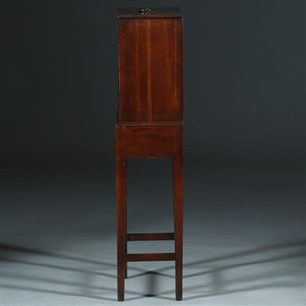 Grote foto engels tafelkastje met drie laden in eiken draagbare bovenkant ca 1775 no.252030 antiek en kunst stoelen en banken
