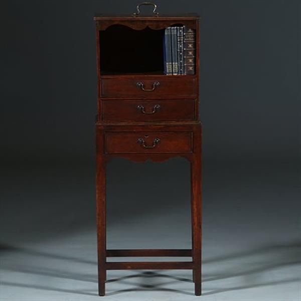 Grote foto engels tafelkastje met drie laden in eiken draagbare bovenkant ca 1775 no.252030 antiek en kunst stoelen en banken