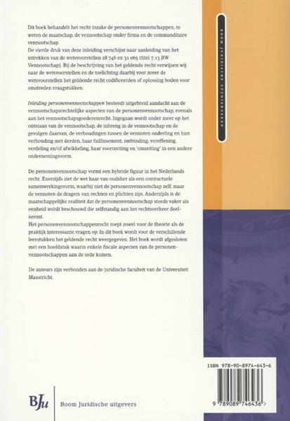 Grote foto inleiding personenvennootschappen boom juridische studieboeken boeken wetenschap