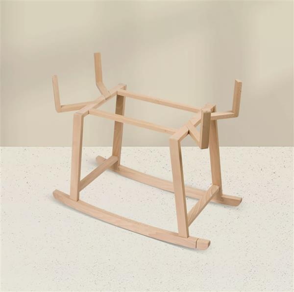Grote foto houten standaard voor mosesmand natuurlijk hout kinderen en baby complete kinderkamers