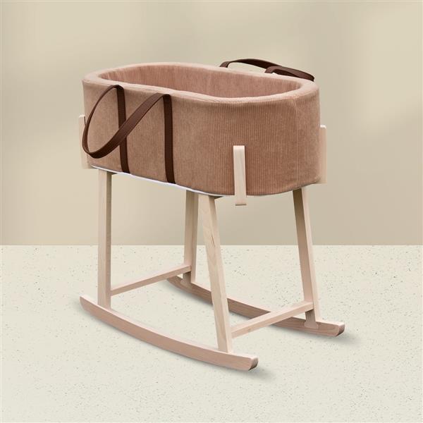Grote foto houten standaard voor mosesmand natuurlijk hout kinderen en baby complete kinderkamers