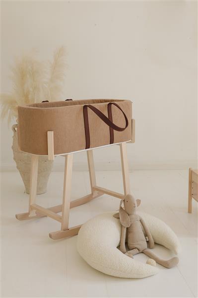 Grote foto houten standaard voor mosesmand natuurlijk hout kinderen en baby complete kinderkamers