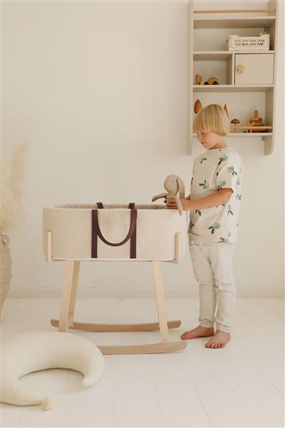 Grote foto mosesmand rib ecru ecru met matras kinderen en baby complete kinderkamers