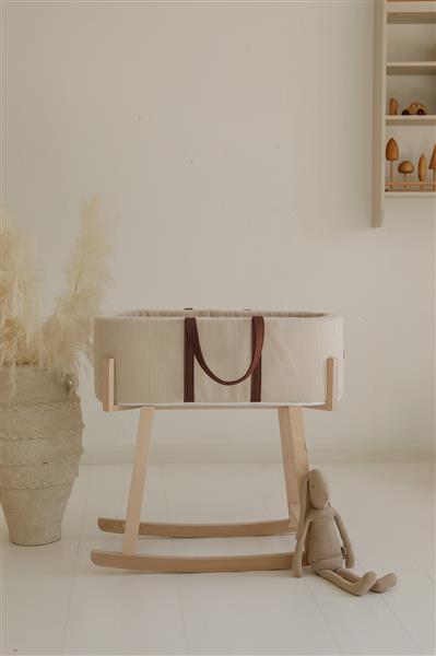 Grote foto mosesmand rib ecru ecru met matras kinderen en baby complete kinderkamers