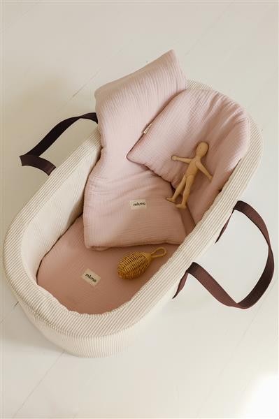 Grote foto mosesmand rib ecru ecru met matras kinderen en baby complete kinderkamers
