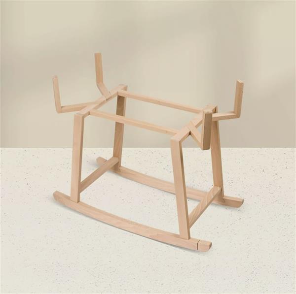 Grote foto houten standaard voor mosesmand natuurlijk hout kinderen en baby complete kinderkamers