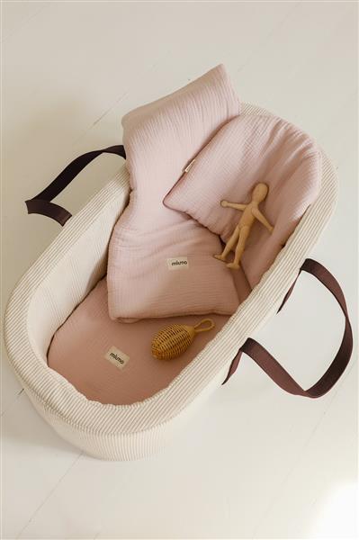 Grote foto mosesmand rib ecru ecru met matras kinderen en baby complete kinderkamers
