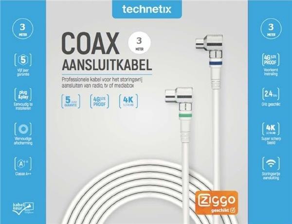 Grote foto technetix coaxkabel rla 21 ziggo geschikt diverse lengtes audio tv en foto onderdelen en accessoires