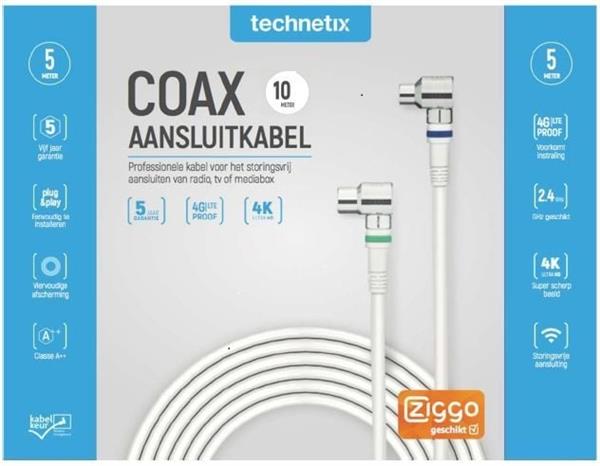Grote foto technetix coaxkabel rla 21 ziggo geschikt diverse lengtes audio tv en foto onderdelen en accessoires
